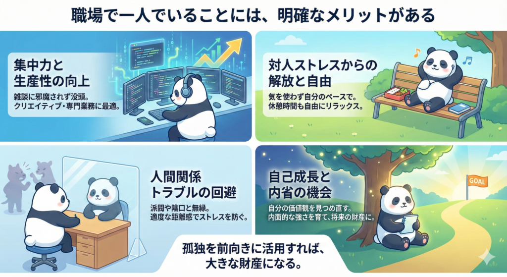 職場で一人でいることには、明確なメリットがある