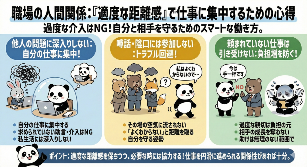 職場の人間関係：「適度な距離感」で仕事に集中するための心得