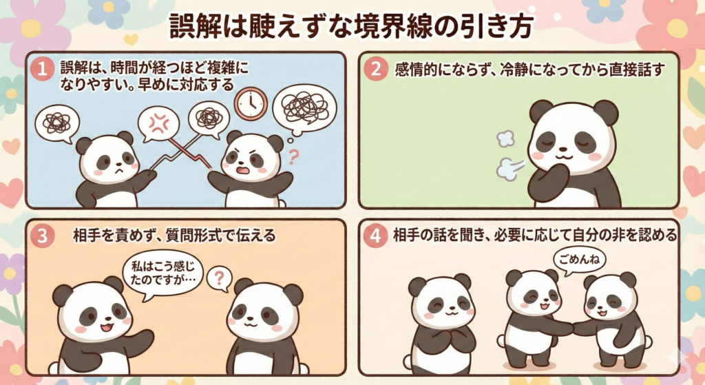 誤解は堪えずな境界線の引き方