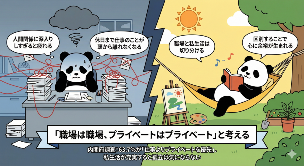 「職場は職場、プライベートはプライベート」と考える