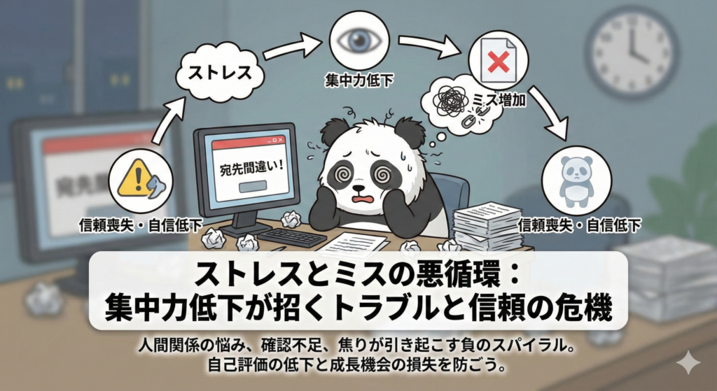 ストレスとミスの悪循環：集中力低下が招くトラブルと信頼の危機