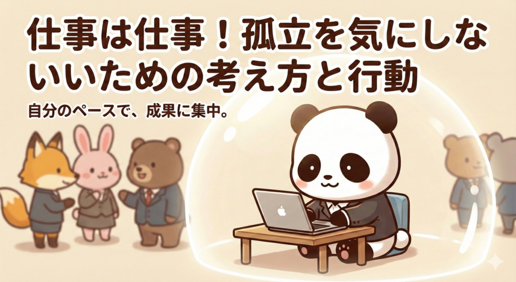 仕事は仕事！孤立を気にしないための考え方と行動
