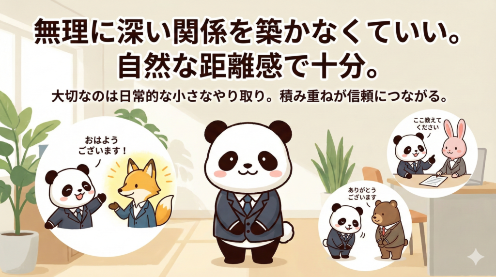 無理に深い関係を築かなくていい。
自然な距離感で十分。