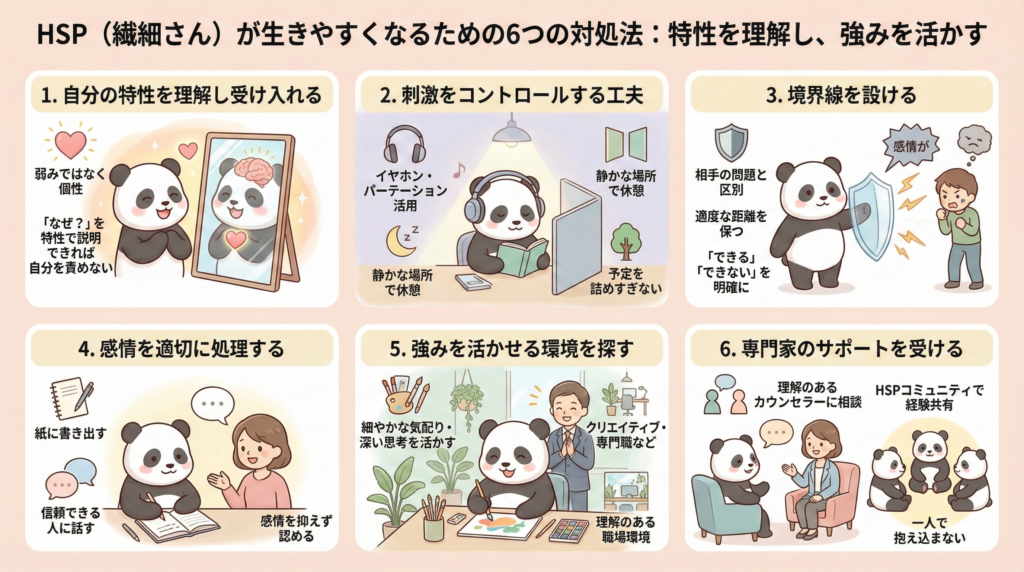 HSP（繊細）さんが生きやすくなるための6つの対象法：特性を理解し、強みを活かす
