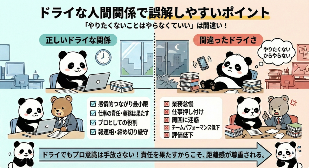 ドライな人間関係で誤解しやすいポイント