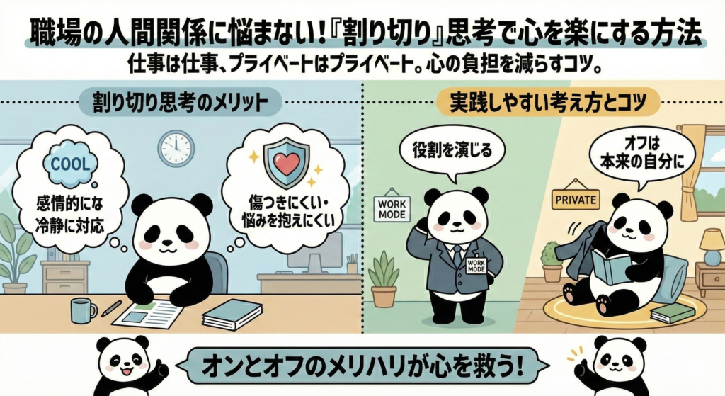 職場の人間関係に悩まない！
「割り切り」思考で心を楽にする方法