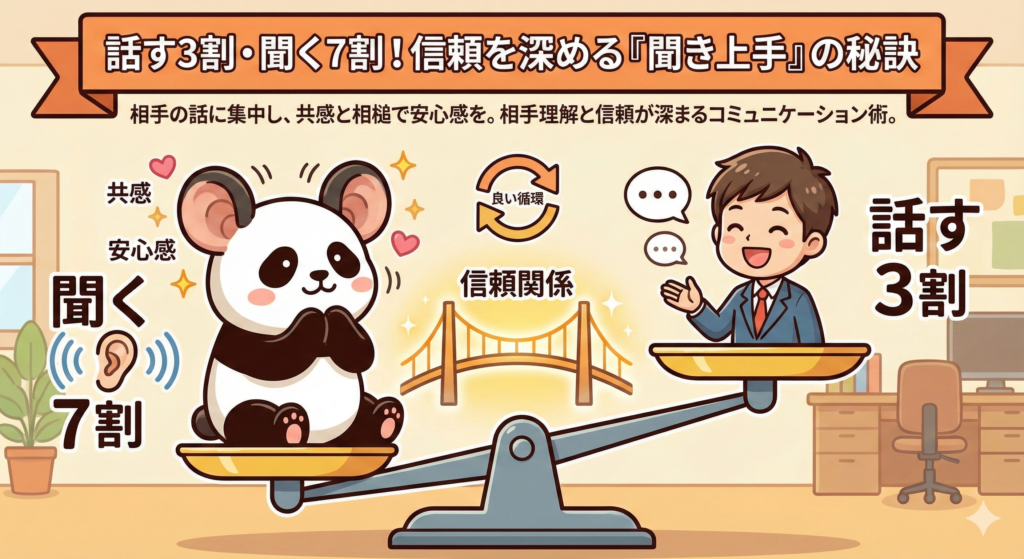 話す3割・聞く7割！信頼を深める「聞き上手」の秘訣