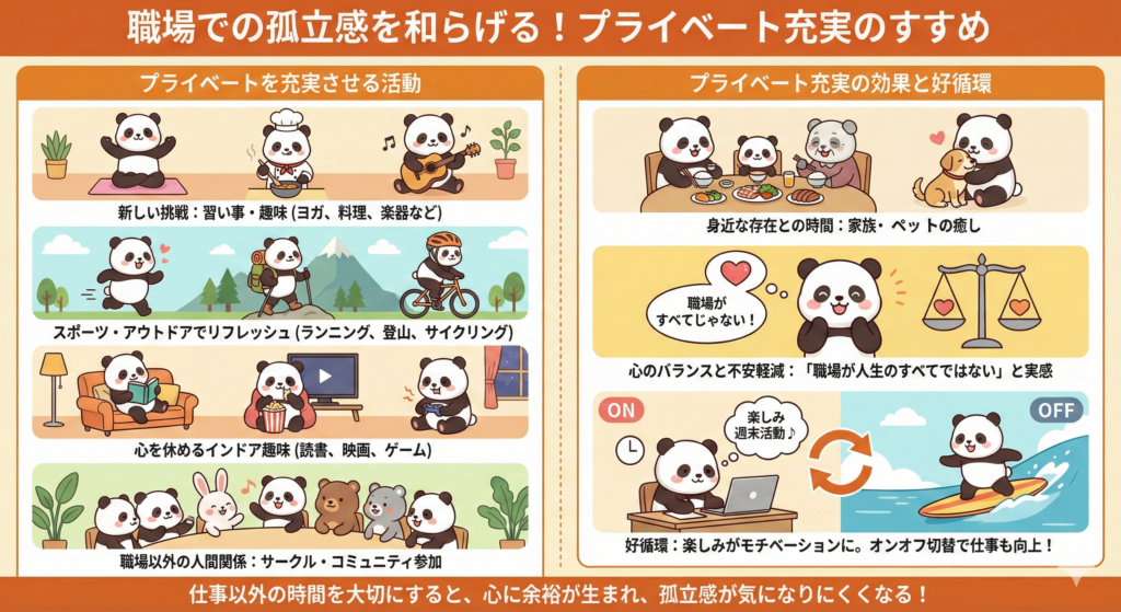 職場での孤立感を和らげる！プライベート充実のすすめ

