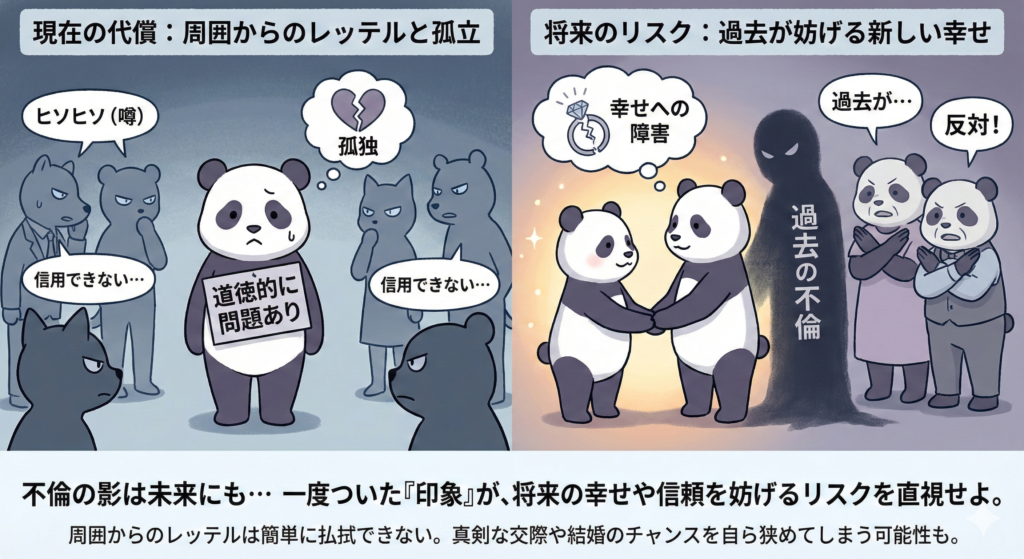 不倫の影は未来にも・・・一度ついた「印象が」将来の幸せや信頼を妨げるリスクを直視せよ。
