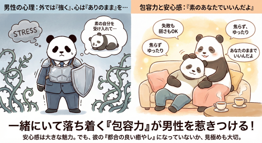 一緒にして落ち着く「包容力」が
男性を惹きつける!