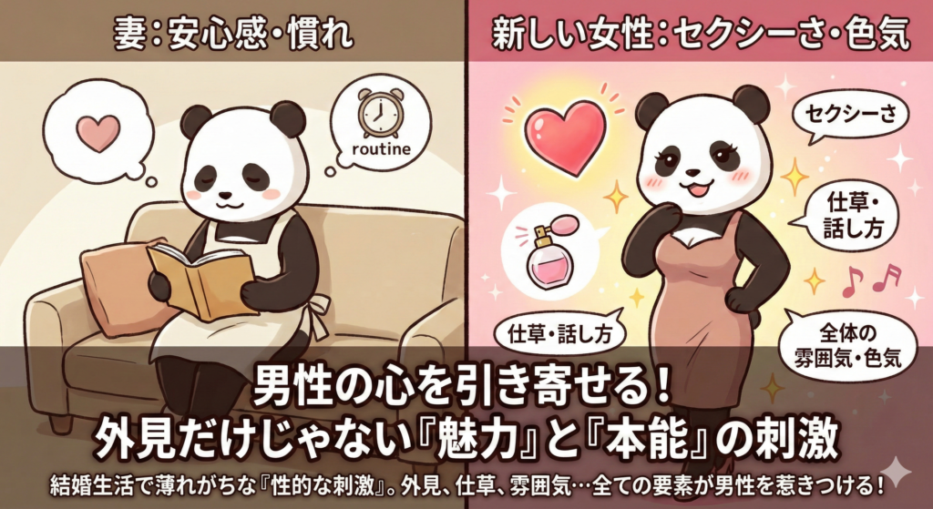 男性の心を引き寄せる!
外見だけじゃない「魅力」と「本能」の刺激