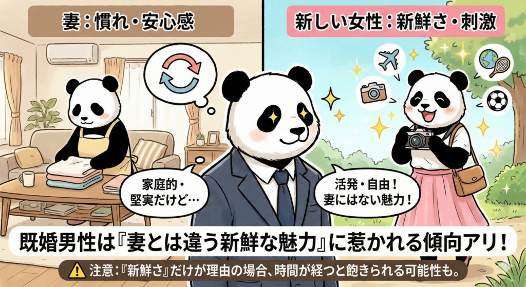 既婚男性は「妻とは違う新鮮な魅力」に惹かれる傾向アリ!
