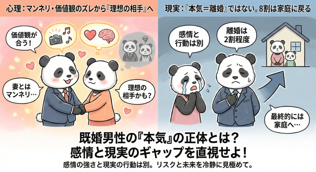 心理:マンネリ・価値観のズレから「理想の相手へ」