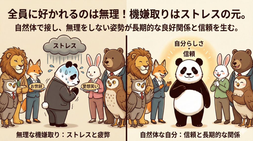 全員に好かれるのは無理!
機嫌取りはストレスの元。