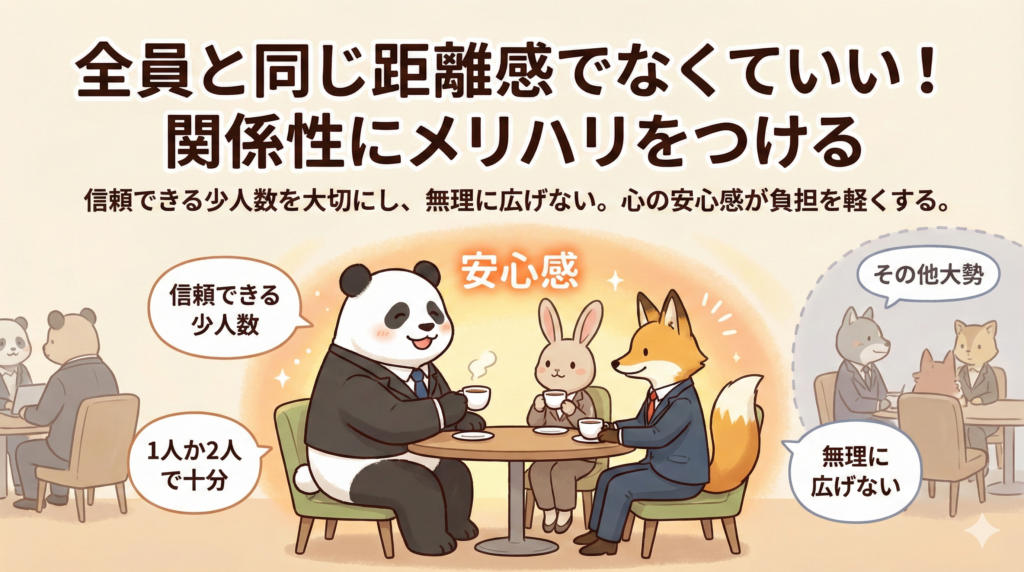 全員に同じ距離感でなくていい!
関係性にメリハリをつける