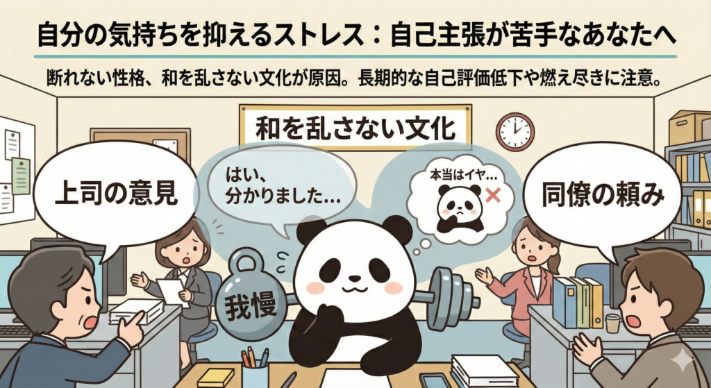 自分の気持ちを抑えるストレス：自己主張が苦手なあなたへ