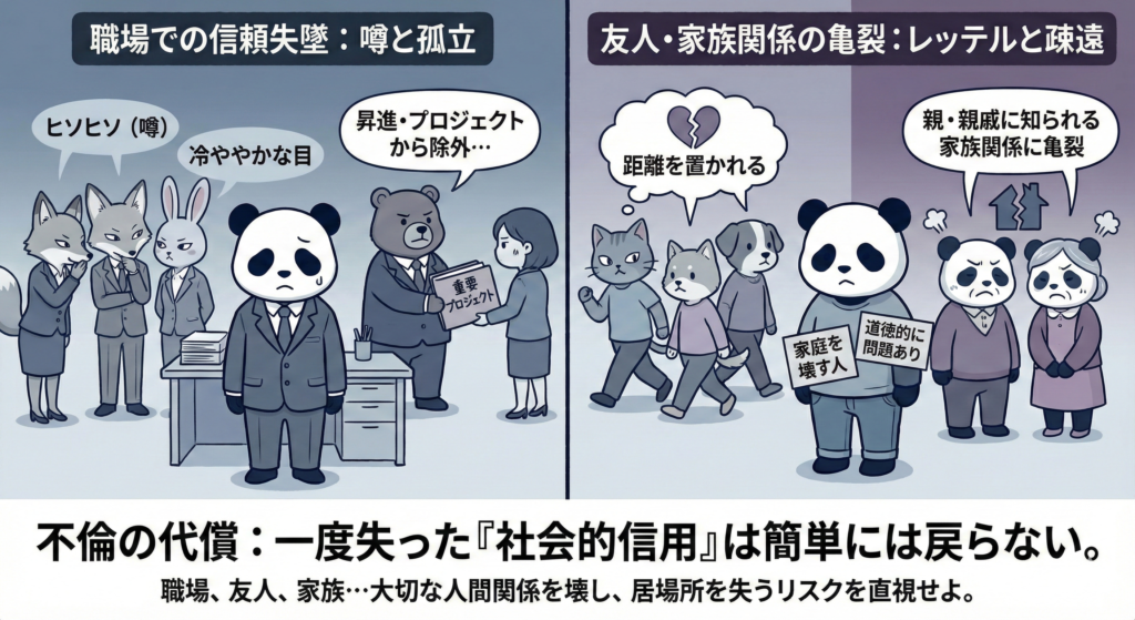 不倫の代償:一度失った「社会的信用」は簡単には戻らない、