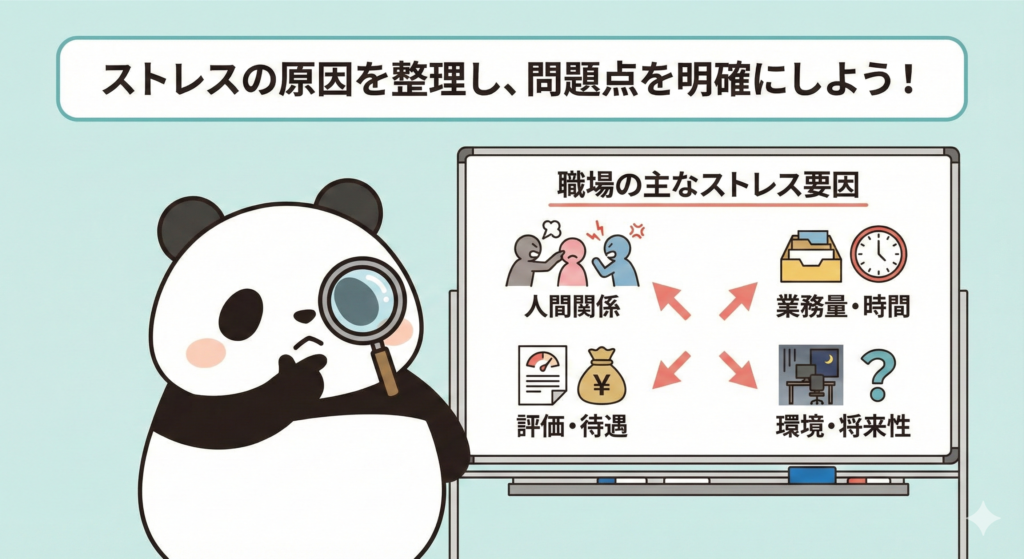 ストレスの原因を整理し、問題点を明確にしよう！