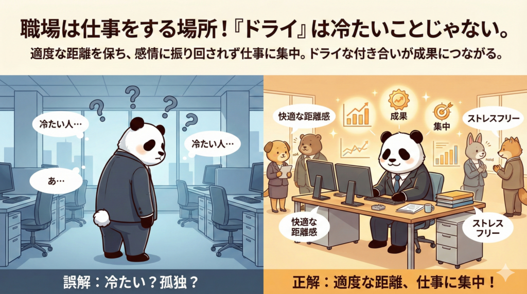 職場は仕事をする場所!
「ドライ」は冷たい事じゃない。