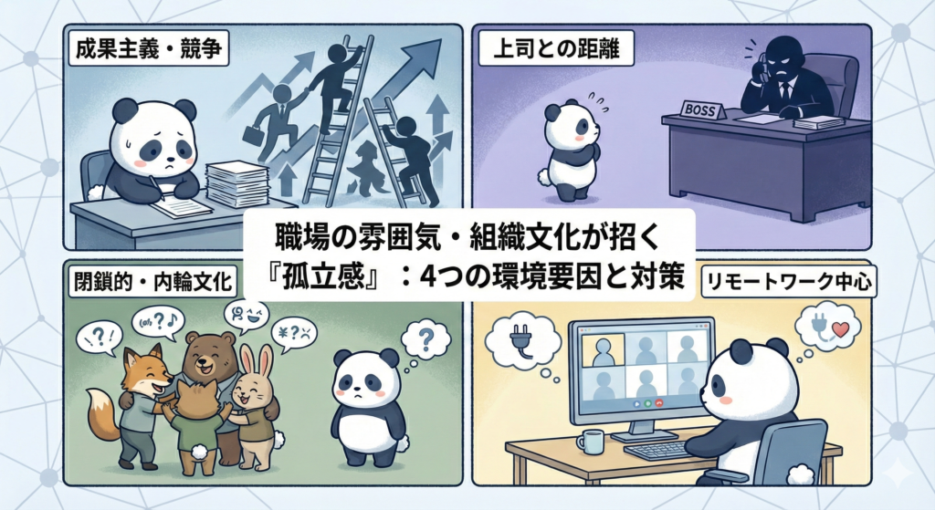 職場の雰囲気・組織文化が招く「孤立感」：4つの環境要因と対策