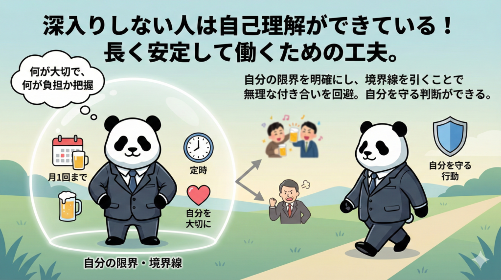 深入りしない人は自己理解ができている!長く安定して働くための工夫。