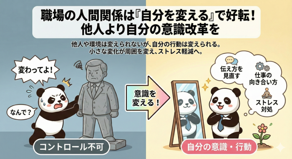職場の人間関係は「自分を変える」で好転！他人より自分の意識改革を