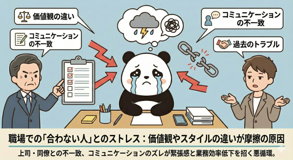 職場での「合わない人と」とのストレス；価値観やスタイルの違いが摩擦の原因