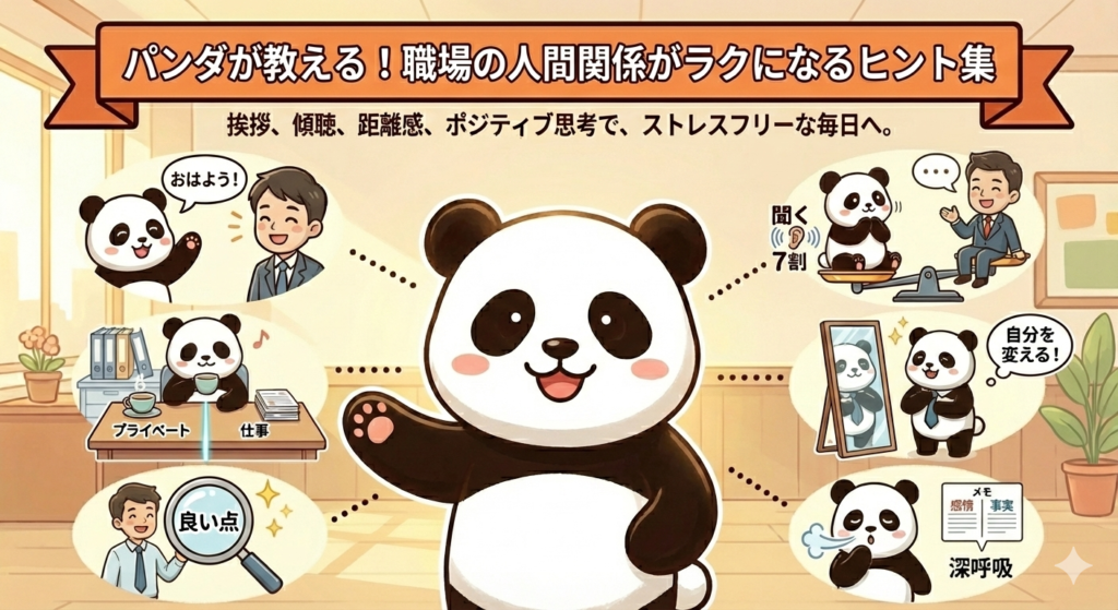 パンダが教える！職場の人間関係がラクになるヒント集