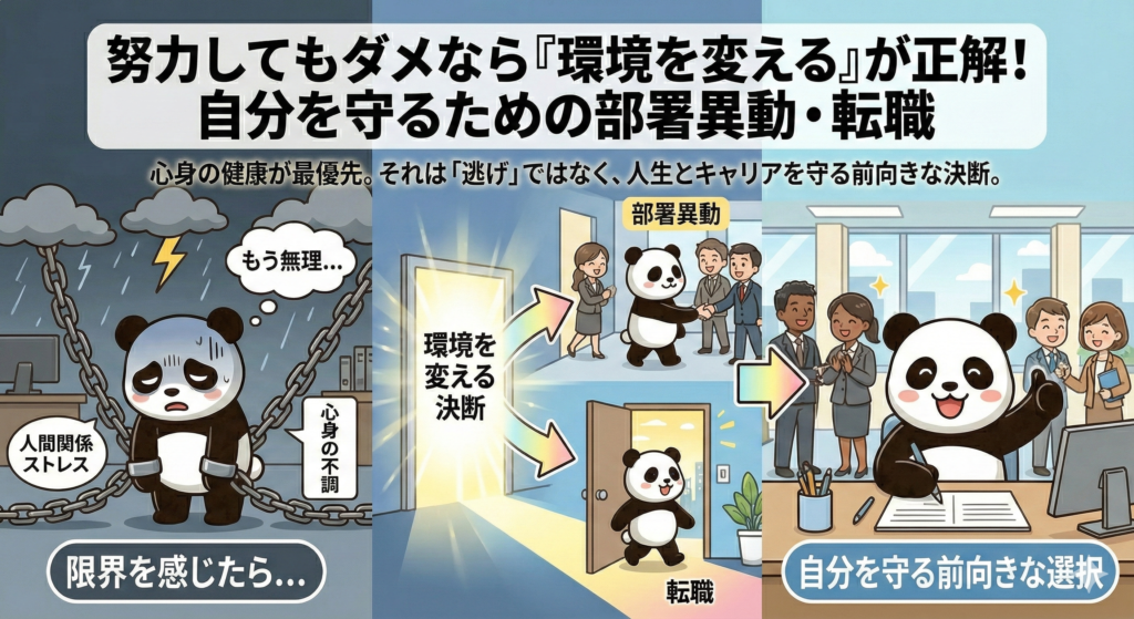 努力してもダメなら「環境を変える」が正解！自分を守るための部署異動・転職